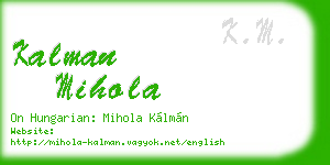 kalman mihola business card