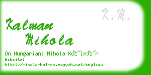 kalman mihola business card